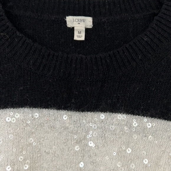 J Crew Black White Sequin Stripe Sweater M - Picture 9 of 9